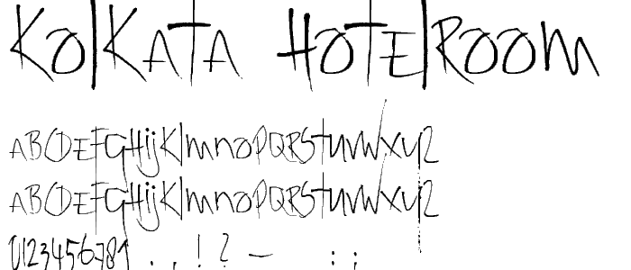 Kolkata Hotelroom font